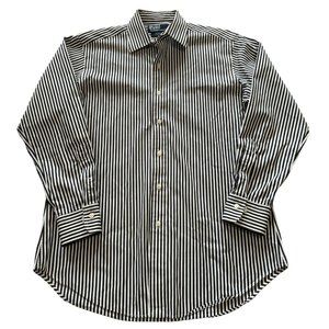 POLO BY RALPH LAUREN CURHAM BUTTON UP BLACK WHITE SHIRT SIZE LARGE |‎ E2